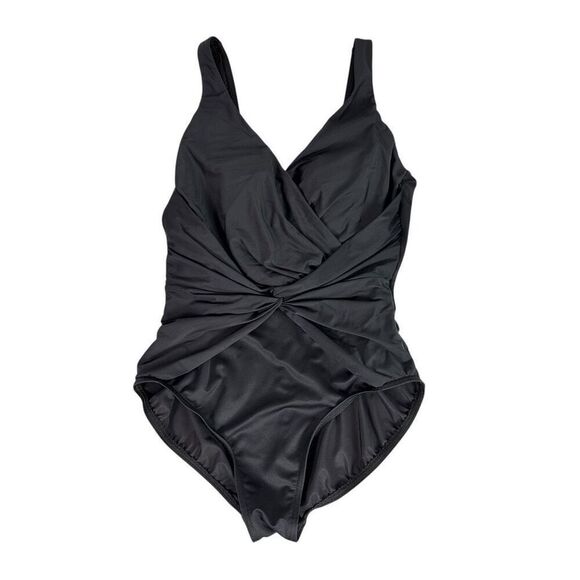 Miraclesuit One Piece Twister Black size 12 - Picture 3 of 10